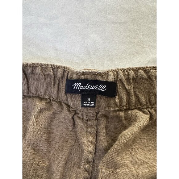 Madewell Madewell Women's Linen Pull-On Drawstring Shorts Safari Khaki M - Picture 4 of 8